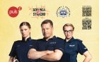 plakat ze zdjęciami aktorów, odgrywających role policjantów