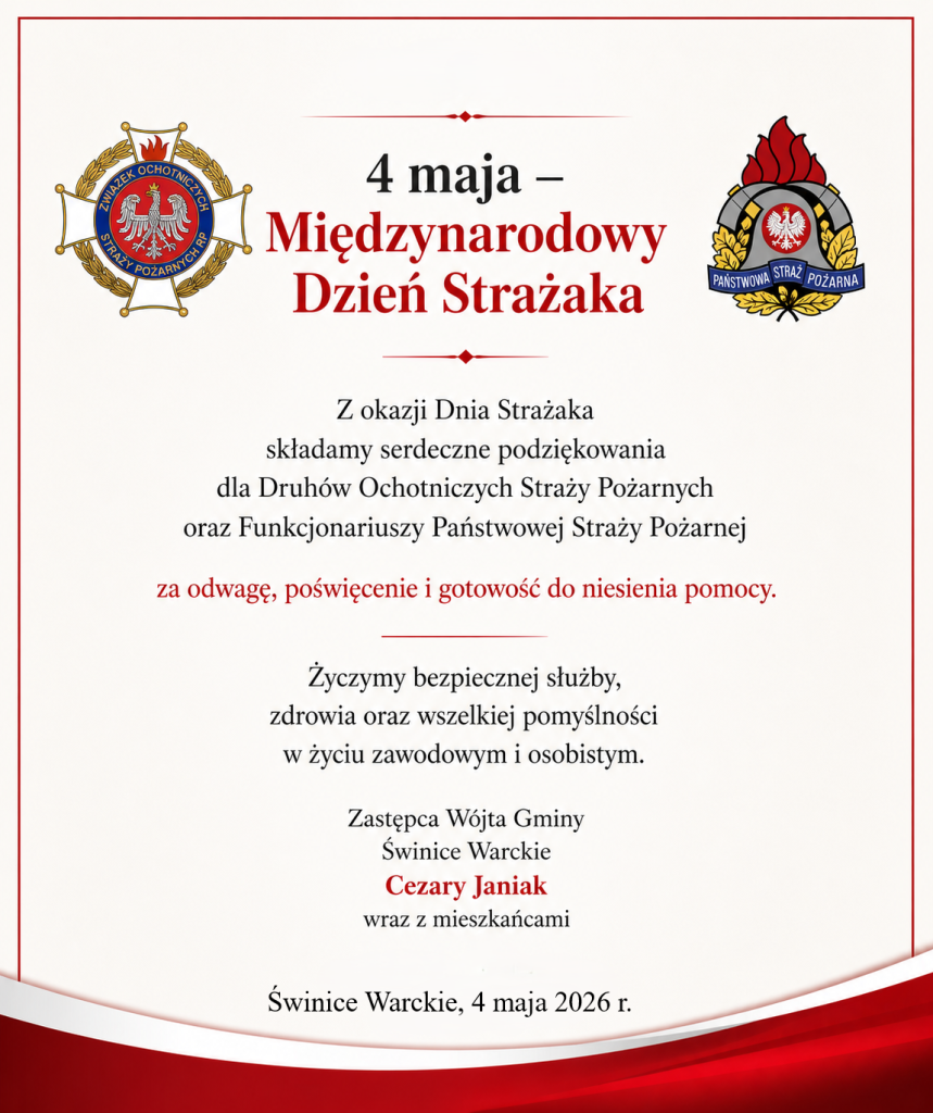życzenia z okazji Dnia Strażaka
