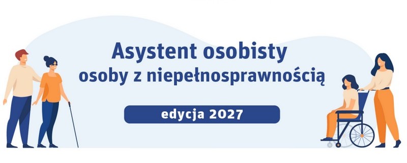 grafika z osobami niepełnosprawnymi oraz ich asystentami